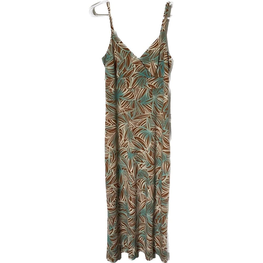 Scarlett Tropical Beach Dress Size 8 Brown Blue Festival Concert Lake Life Mom